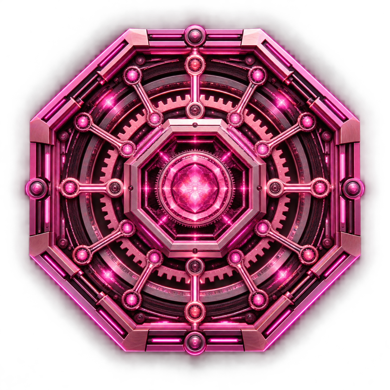 Engrane octagonal rosa de Alexandria